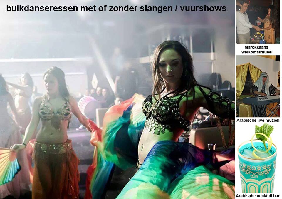 Optredan van een buikdanseres met een slang